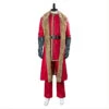 Adult Santa Claus Role Play Leather Coat Outfit Fur Collar Fullset Christmas Special Costume