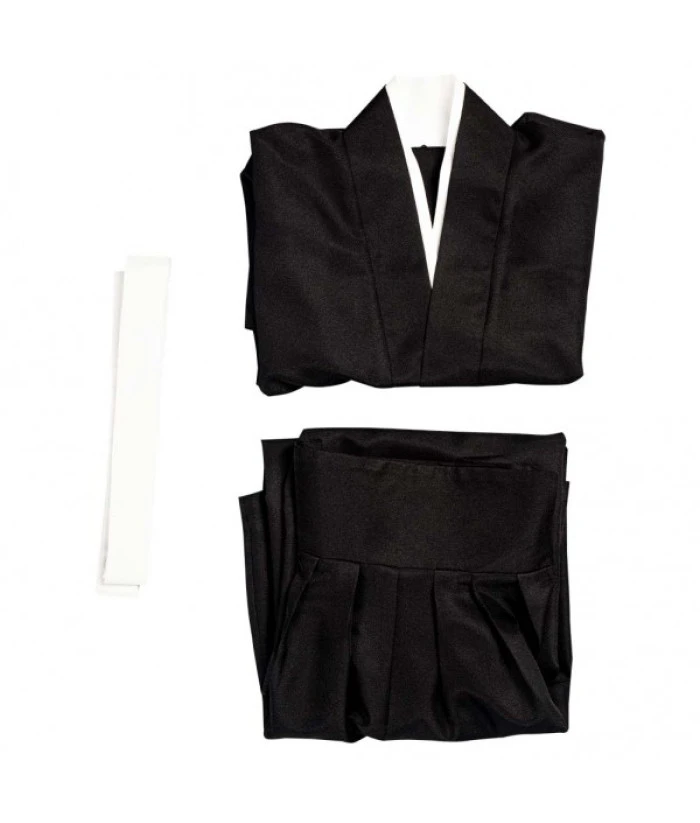 Women Black Kimono Japanese Yukata Outfit Halloween Costume 11 Women Black Kimono Japanese Yukata Outfit Halloween Costume - Image 9