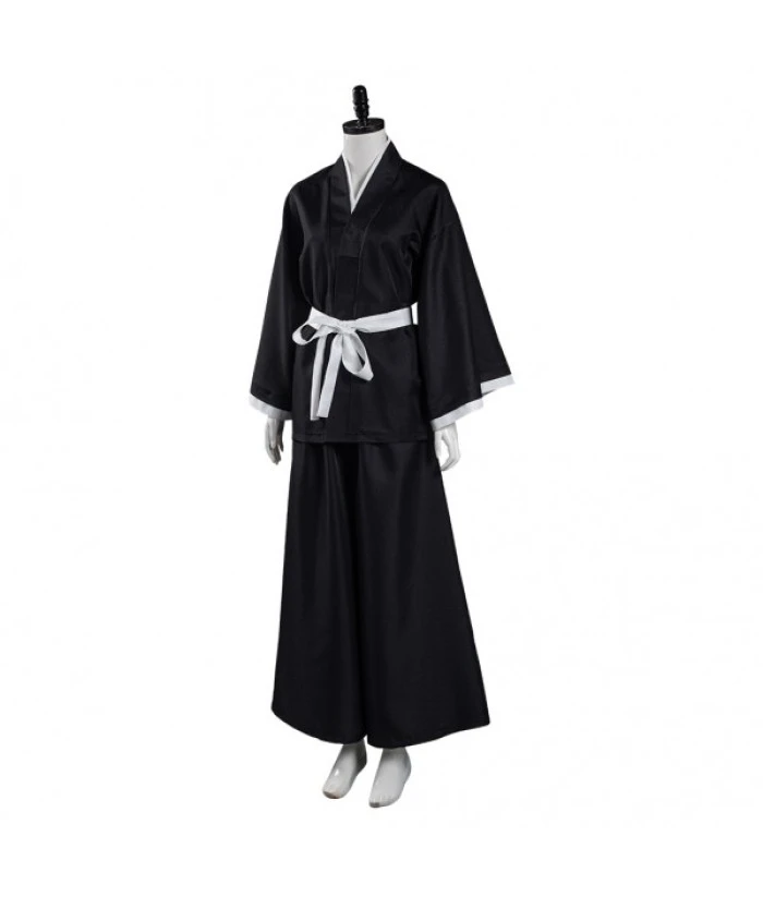Women Black Kimono Japanese Yukata Outfit Halloween Costume 5 Women Black Kimono Japanese Yukata Outfit Halloween Costume - Image 3