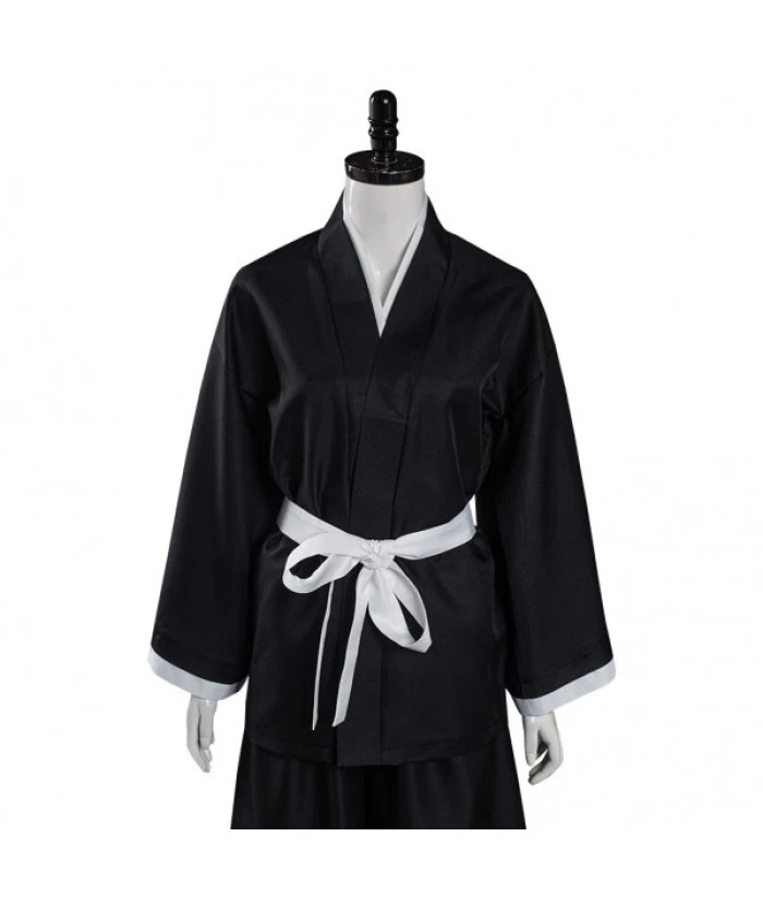 Women Black Kimono Japanese Yukata Outfit Halloween Costume 6 Women Black Kimono Japanese Yukata Outfit Halloween Costume - Image 4