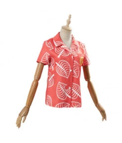 Women Pink Leaf Printed Ins Short Sleeve Shirts Top 11 Women Pink Leaf Printed Ins Short Sleeve Shirts Top -Accessories Shop 12002260 4 700x823 1