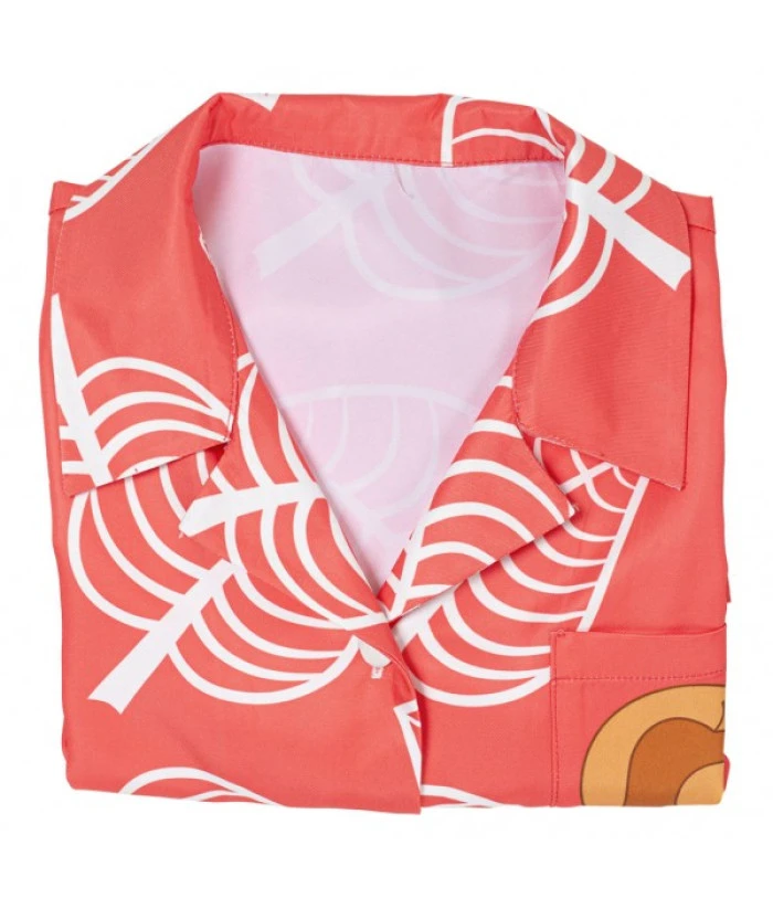 Women Pink Leaf Printed Ins Short Sleeve Shirts Top 9 Women Pink Leaf Printed Ins Short Sleeve Shirts Top - Image 7