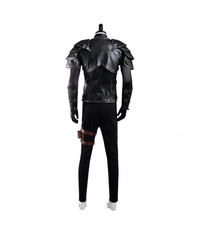 Men Fantasy Knight Black Light Amor Faux Fullset Outfit Halloween Carnival Costume 3 Men Fantasy Knight Black Light Amor Faux Fullset Outfit Halloween Carnival Costume - Image 2