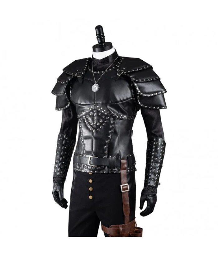 Men Fantasy Knight Black Light Amor Faux Fullset Outfit Halloween Carnival Costume 6 Men Fantasy Knight Black Light Amor Faux Fullset Outfit Halloween Carnival Costume - Image 5