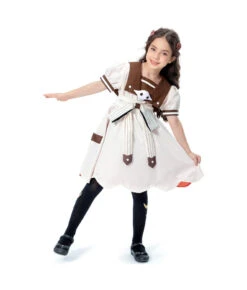 Kids Children Girl White Ghost Puff Dress Fullset Princess Dress Halloween Costume