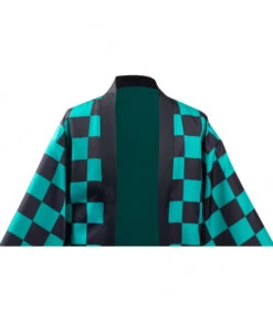 Men Black And Green Plaid Samurai Kimono Cloak With Earrings Halloween Costume 16 Men Black And Green Plaid Samurai Kimono Cloak With Earrings Halloween Costume -Accessories Shop 12002738 5 700x823 1