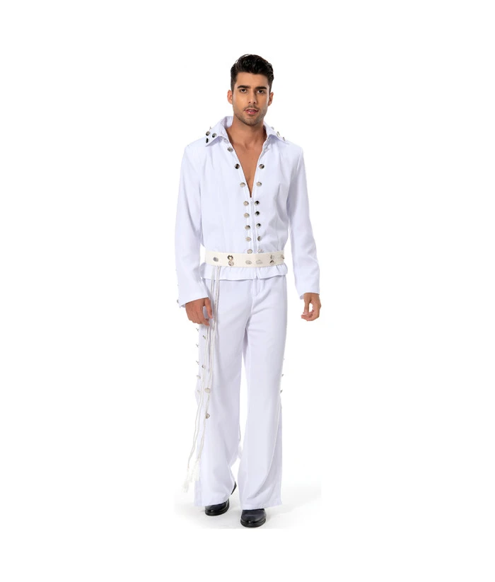 1970s Rockstar White SuitHalloween Costume 3 1970s Rockstar White SuitHalloween Costume