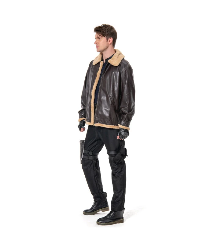 Men Brown Jacket Coat With Black Tactical Tights Strap Gun Bag Fullset Outfit Agent Role Play Halloween Costume 4 Men Brown Jacket Coat With Black Tactical Tights Strap Gun Bag Fullset Outfit Agent Role Play Halloween Costume - Image 2