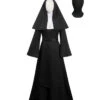 Women Black Nun Dress Role Play Horror Halloween Costume