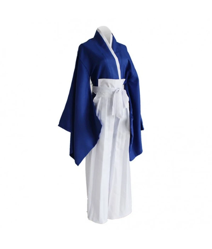 Men Blue Kendo Kimono Japanese Samurai Outfit Halloween Costume 7 Men Blue Kendo Kimono Japanese Samurai Outfit Halloween Costume - Image 5