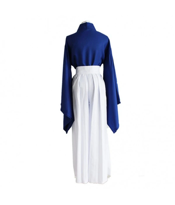 Men Blue Kendo Kimono Japanese Samurai Outfit Halloween Costume 6 Men Blue Kendo Kimono Japanese Samurai Outfit Halloween Costume - Image 4