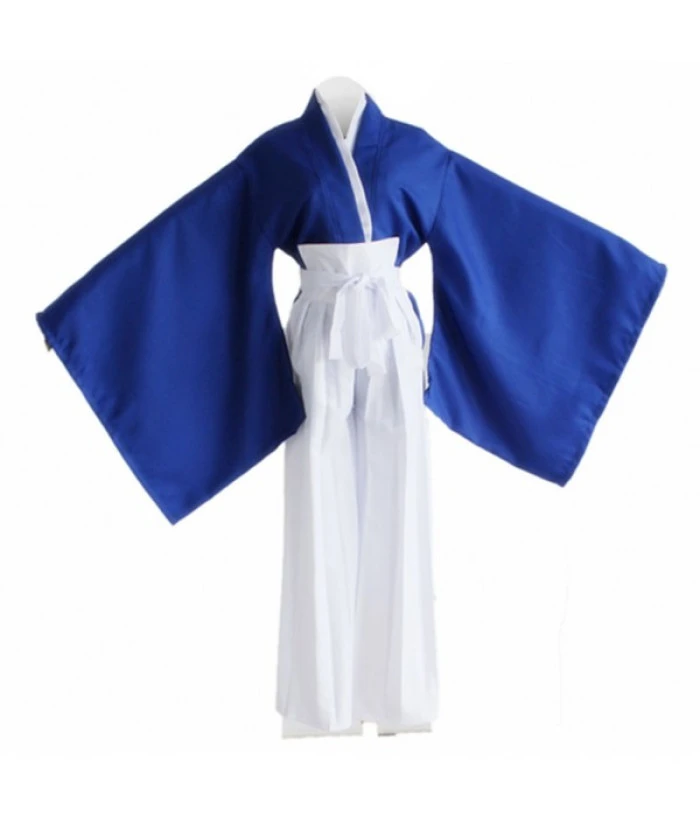 Men Blue Kendo Kimono Japanese Samurai Outfit Halloween Costume 4 Men Blue Kendo Kimono Japanese Samurai Outfit Halloween Costume - Image 2