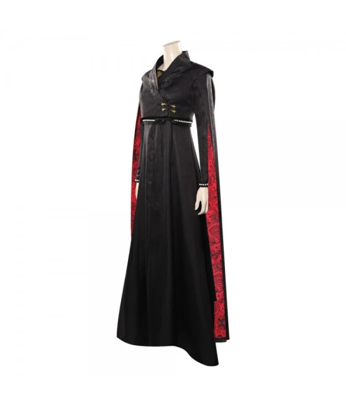 Women Medieval Fantansy Queen Royal Dress Red Long Sleeve Halloween Costume 4 Women Medieval Fantansy Queen Royal Dress Red Long Sleeve Halloween Costume - Image 2