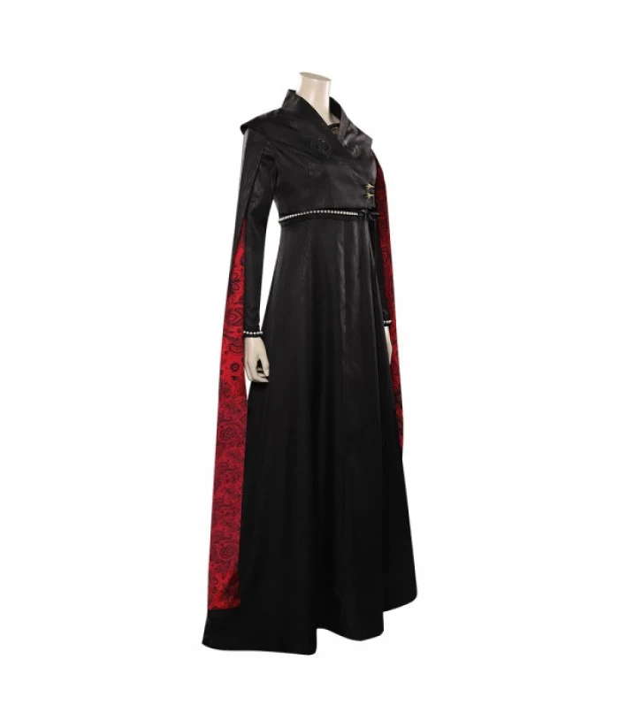 Women Medieval Fantansy Queen Royal Dress Red Long Sleeve Halloween Costume 6 Women Medieval Fantansy Queen Royal Dress Red Long Sleeve Halloween Costume - Image 4