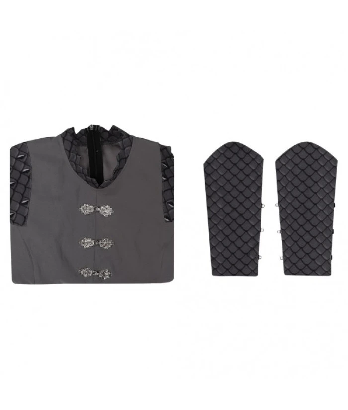 Women Medieval Fnatasy Grey Long Dress Maid Halloween Costume 10 Women Medieval Fnatasy Grey Long Dress Maid Halloween Costume - Image 8