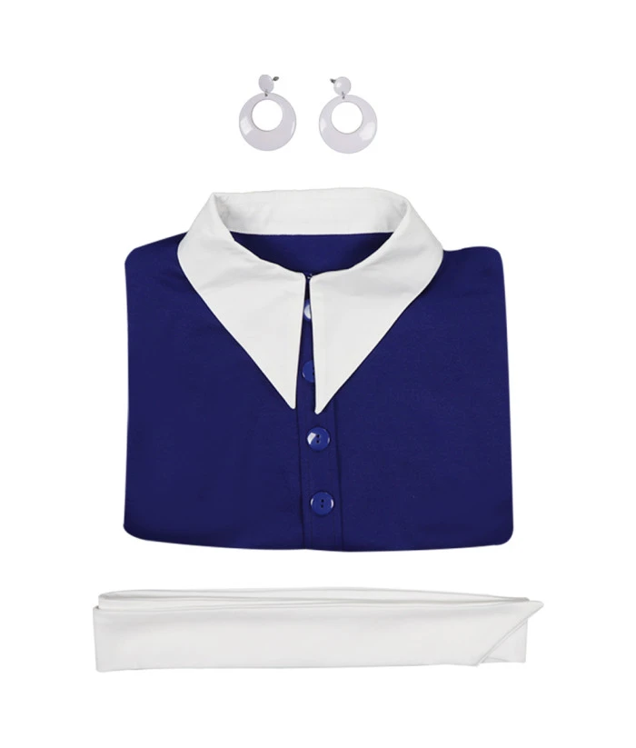 Women Vintage Blue Short Dress Halloween Costume 8 Women Vintage Blue Short Dress Halloween Costume - Image 6