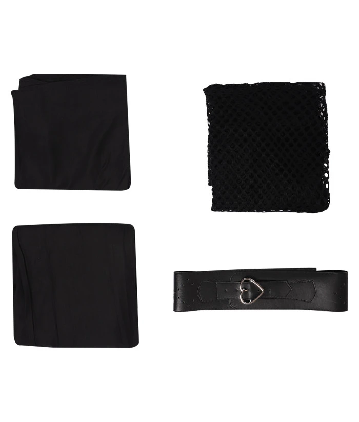 Women Black Mesh Suit Leather Corset Halloween Costume 10 Women Black Mesh Suit Leather Corset Halloween Costume - Image 8