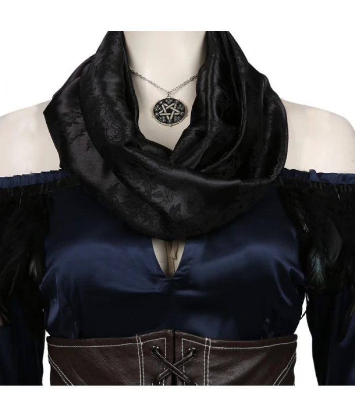 Women Black Knitted Suit Fullset Fantasy Rouge Role Play Halloween Costume 7 Women Black Knitted Suit Fullset Fantasy Rouge Role Play Halloween Costume - Image 5