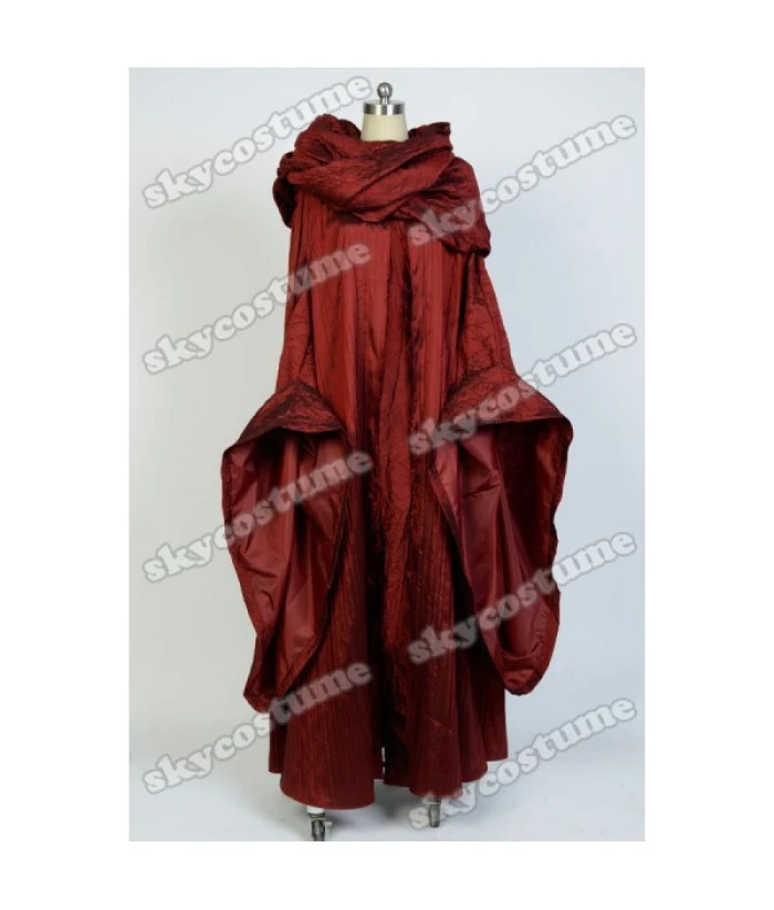 Women Medieval Fantasy Red Long Dress Witch Priest Robe Halloween Costume 6 Women Medieval Fantasy Red Long Dress Witch Priest Robe Halloween Costume - Image 4