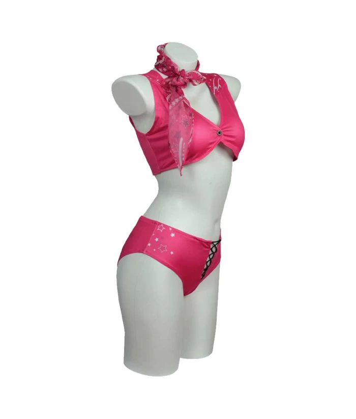 Women Pink Bikini Full Set Cowgirl Swimsuit Cosplay Costume 4 Women Pink Bikini Full Set Cowgirl Swimsuit Cosplay Costume - Image 2