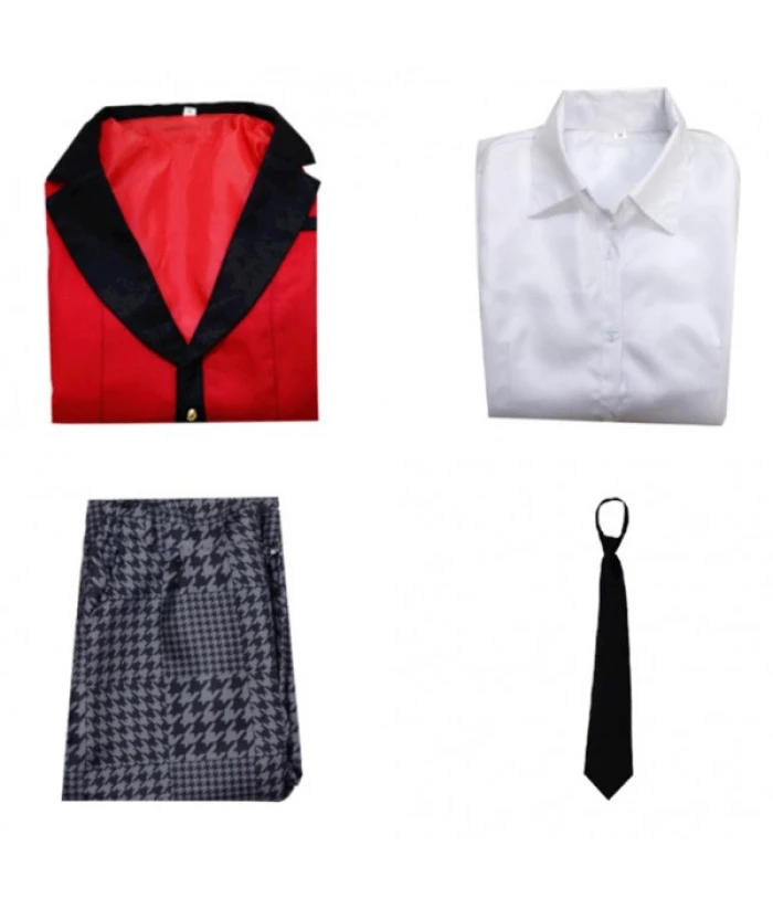 Men Red School Uniform Outfit JK Uniform Halloween Costume 6 Men Red School Uniform Outfit JK Uniform Halloween Costume - Image 4