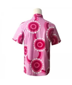 Men Pink Pattern Beach Shirt Hawaii Style Summer Outfit