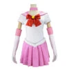 Women Pink Sailor Skirt School Uniform Dress JK Uniform Halloween Costume