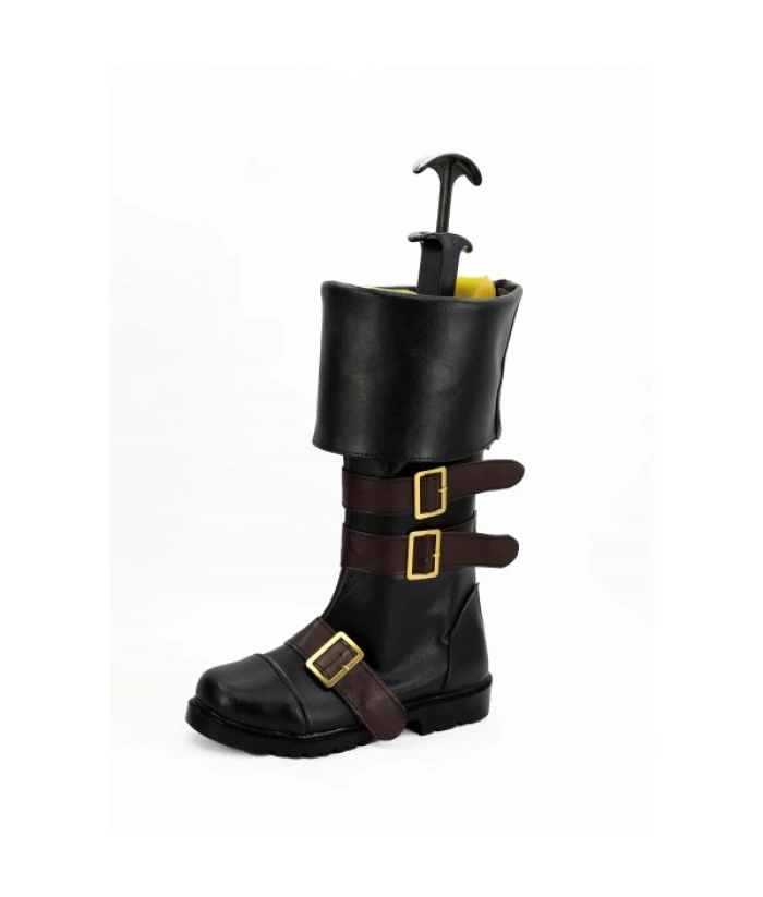 Black Leather Boots Pirate Shoes Halloween Costume Accessories 4 Black Leather Boots Pirate Shoes Halloween Costume Accessories - Image 2