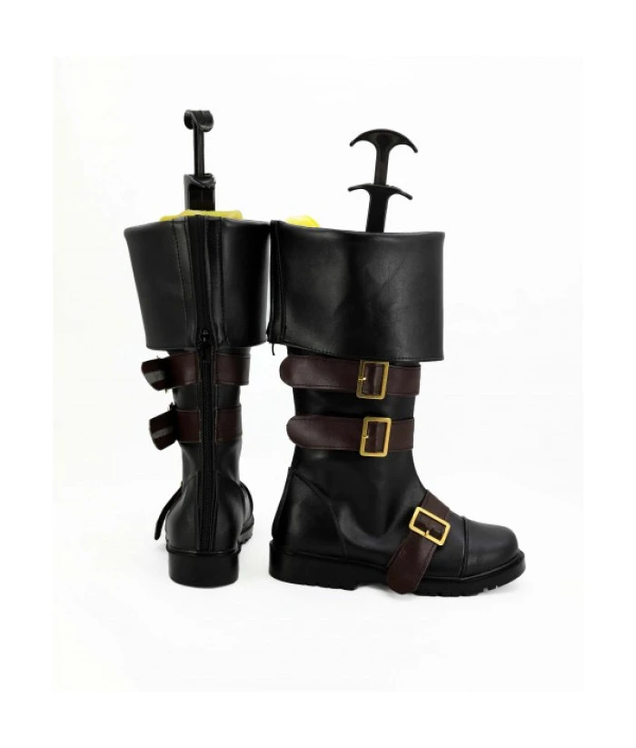 Black Leather Boots Pirate Shoes Halloween Costume Accessories 3 Black Leather Boots Pirate Shoes Halloween Costume Accessories