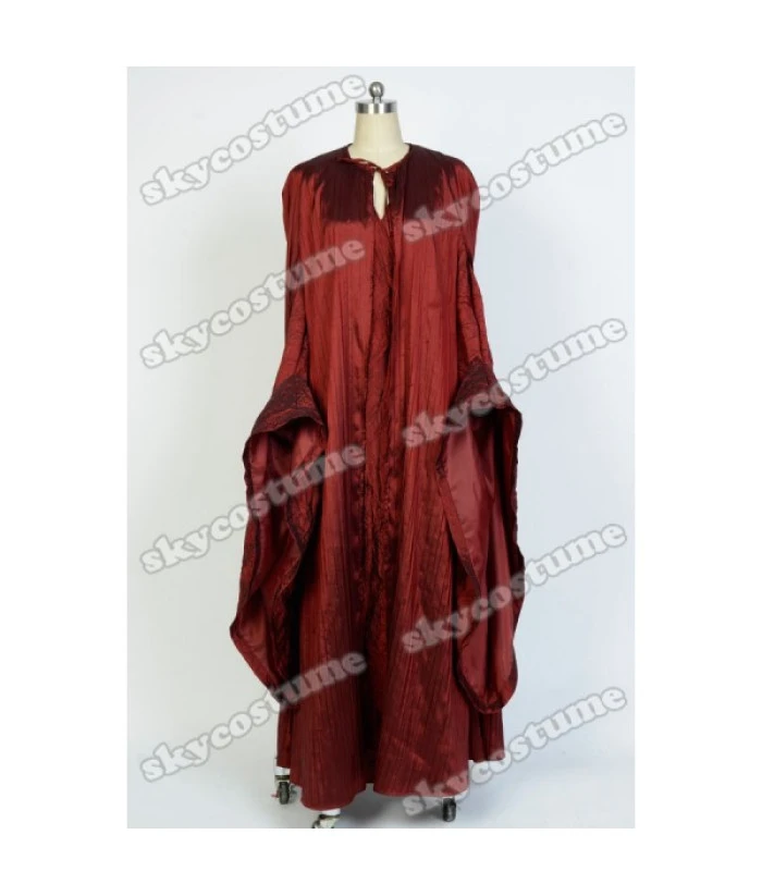 Women Medieval Fantasy Red Long Dress Witch Priest Robe Halloween Costume 7 Women Medieval Fantasy Red Long Dress Witch Priest Robe Halloween Costume - Image 5