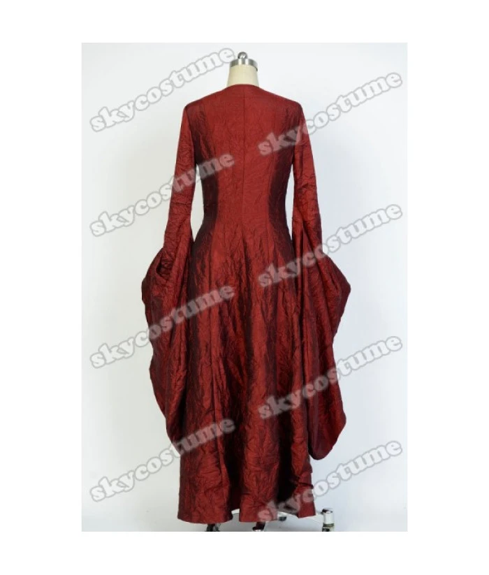 Women Medieval Fantasy Red Long Dress Witch Priest Robe Halloween Costume 5 Women Medieval Fantasy Red Long Dress Witch Priest Robe Halloween Costume - Image 3