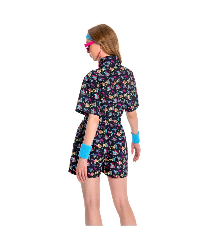 1980s Black Print Summer Bodysuit Women Halloween Costume 6 1980s Black Print Summer Bodysuit Women Halloween Costume - Image 4