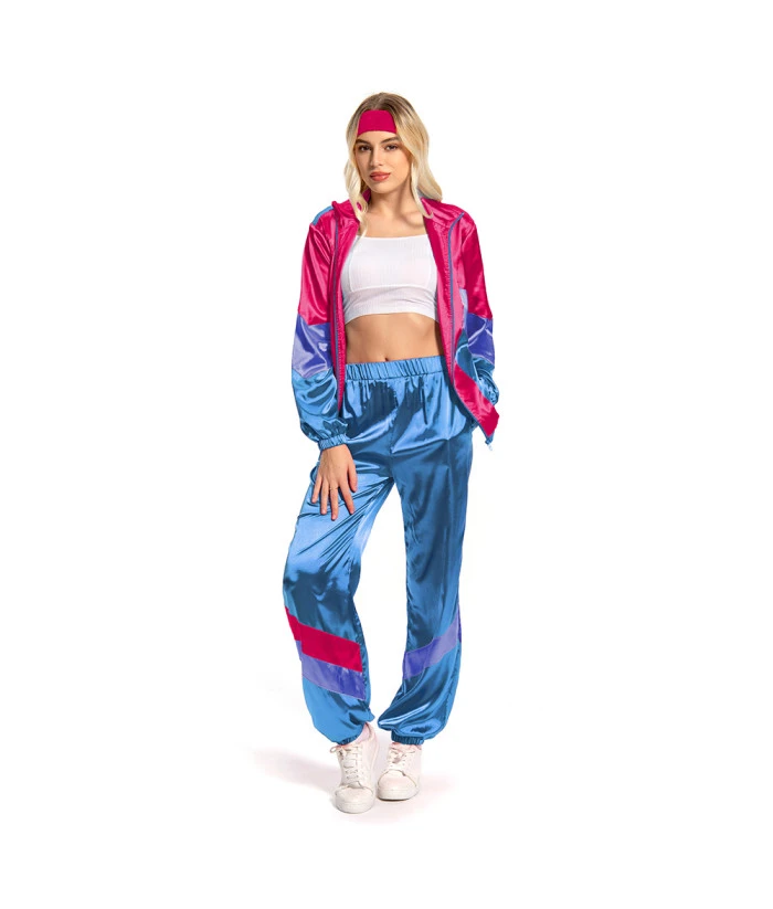 1980s Hip Hop Retro Sportwear 7Pcs Outfit Women Halloween Costume 3 1980s Hip Hop Retro Sportwear 7Pcs Outfit Women Halloween Costume - Image 2