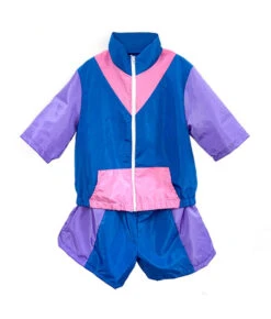 1980s Hip-Hop Retro Short Sportswear 2Pcs Suit Women Halloween Cotume