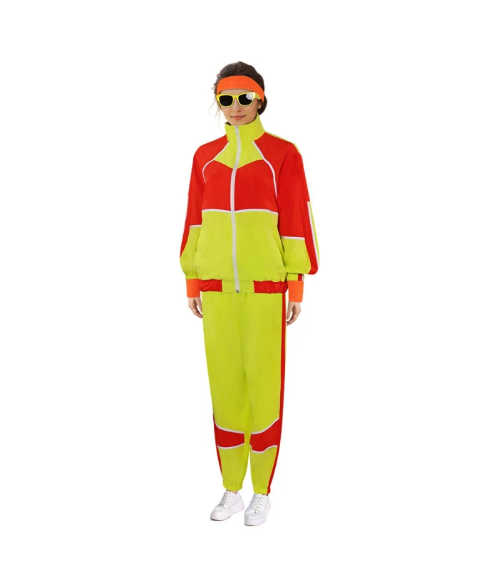1980s Hip Hop Retro Sportswear Red Yellow Outfit Halloween Costume 5 1980s Hip Hop Retro Sportswear Red Yellow Outfit Halloween Costume - Image 3