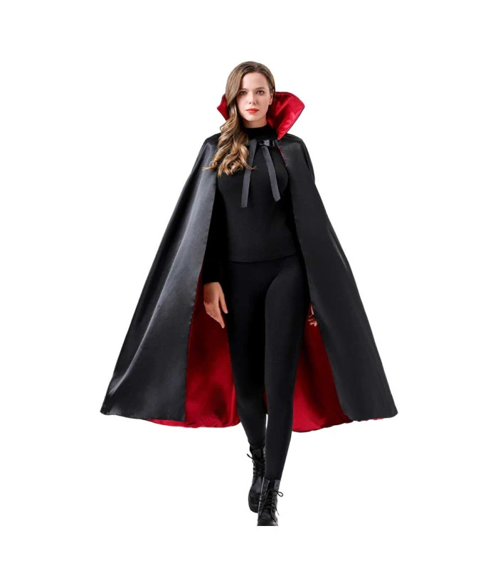 Adult Black Clock Vampire Noble Cape Fantasy Halloween Costume 3 Adult Black Clock Vampire Noble Cape Fantasy Halloween Costume