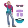 1980s Pink Sportswear 6Pcs Outfit Women Halloween Costume -Accessories Shop Adult20Colorblock2080s20Sportswear20Jacket206Pcs20Casual20Outfit206 700x823 1