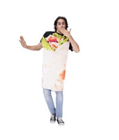 Adult Couple Funny Food Pizza Roll Overall Halloween Costume