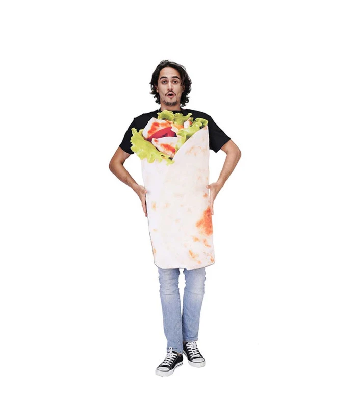 Adult Couple Funny Food Pizza Roll Overall Halloween Costume 5 Adult Couple Funny Food Pizza Roll Overall Halloween Costume - Image 3