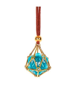 Adult D20 Dice Holder Necklace TRPG Amulet Halloween Costume Accessories