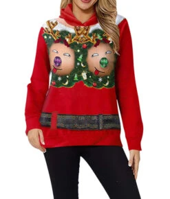 Adult Funny Red Sweatshirt Halloween Christmas Costume