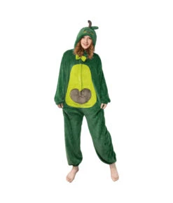 Adult Green Onesie Avocado Pajamas Halloween Costume