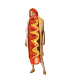 Adult Hot Dog Funny Overalls Outfit Halloween Costume