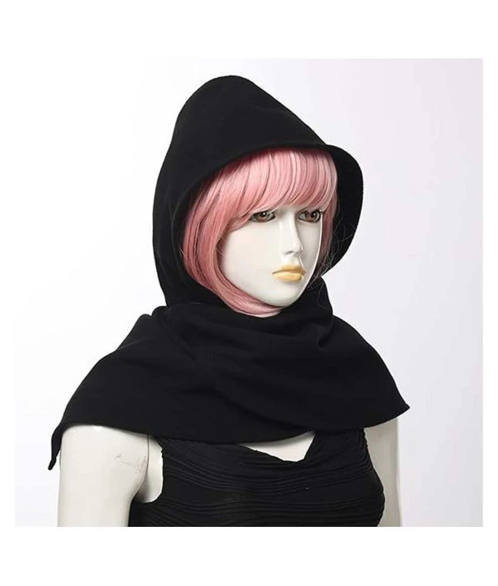 Adult Medieval Black Hood Scarf Vintage Shawl Halloween Costume Accessories 6 Adult Medieval Black Hood Scarf Vintage Shawl Halloween Costume Accessories - Image 4