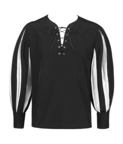 Adult Renaissance Black And White Shirt Halloween Costume 13 Adult Renaissance Black And White Shirt Halloween Costume -Accessories Shop Adult20Medieval20Renaissance20Drama20Color20Block20Tie Up20Black20Shirt20Halloween20Costume204 700x823 1