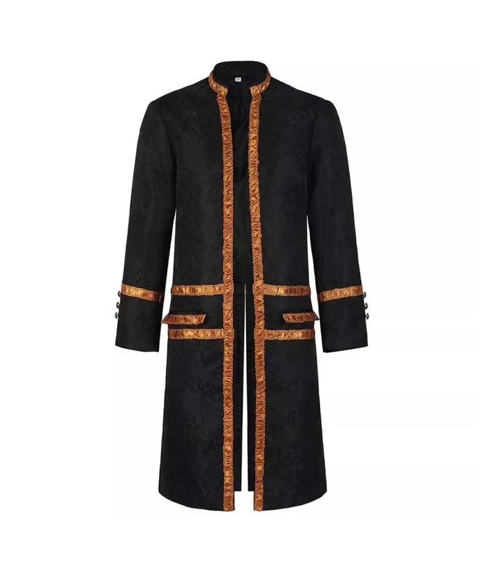 Adult 18th Pirate Stand Collar Coat Halloween Costume 3 Adult 18th Pirate Stand Collar Coat Halloween Costume