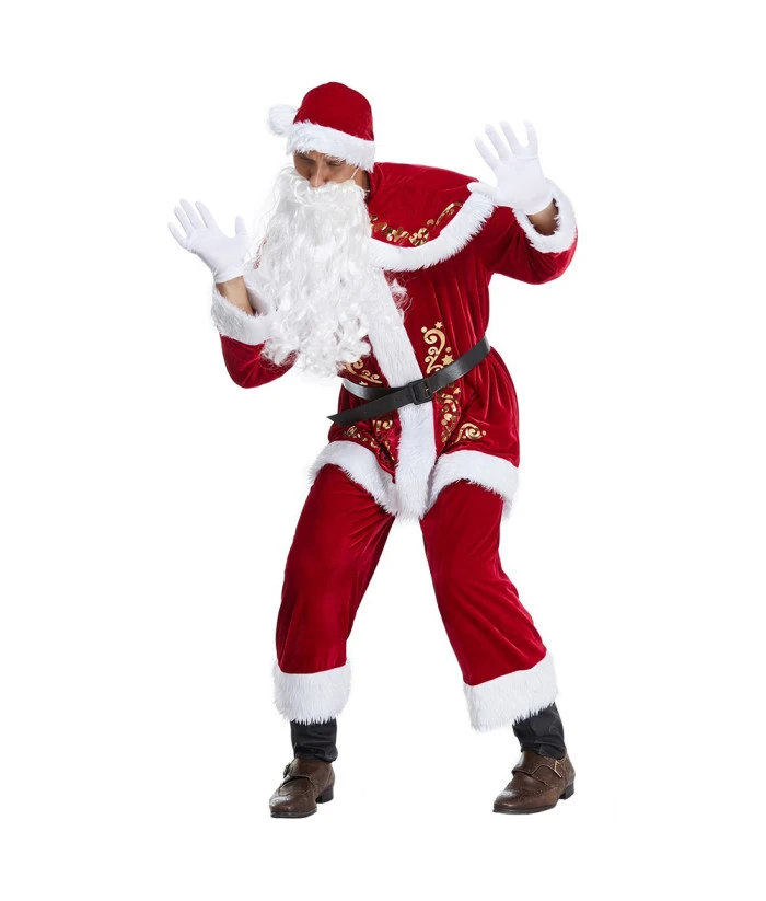 Adult Santa Claus Outfit Fullset Cosplay Chirstmas Costume 7 Adult Santa Claus Outfit Fullset Cosplay Chirstmas Costume - Image 5