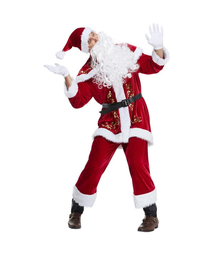 Adult Santa Claus Outfit Fullset Cosplay Chirstmas Costume 8 Adult Santa Claus Outfit Fullset Cosplay Chirstmas Costume - Image 6