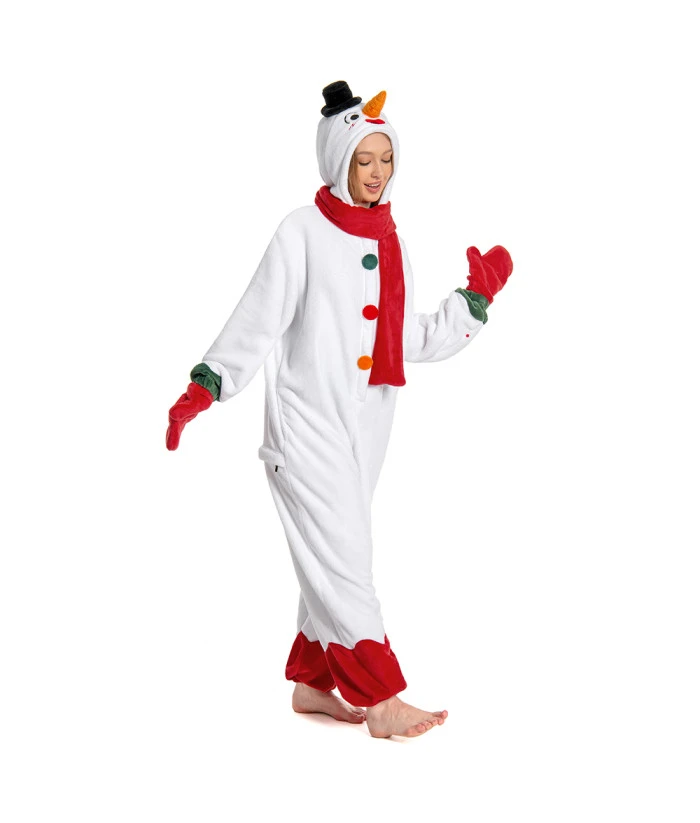 Adult Snowman Pajamas One Piece Jumpsuit Halloween Christmas Cosplay Costume 6 Adult Snowman Pajamas One Piece Jumpsuit Halloween Christmas Cosplay Costume - Image 4