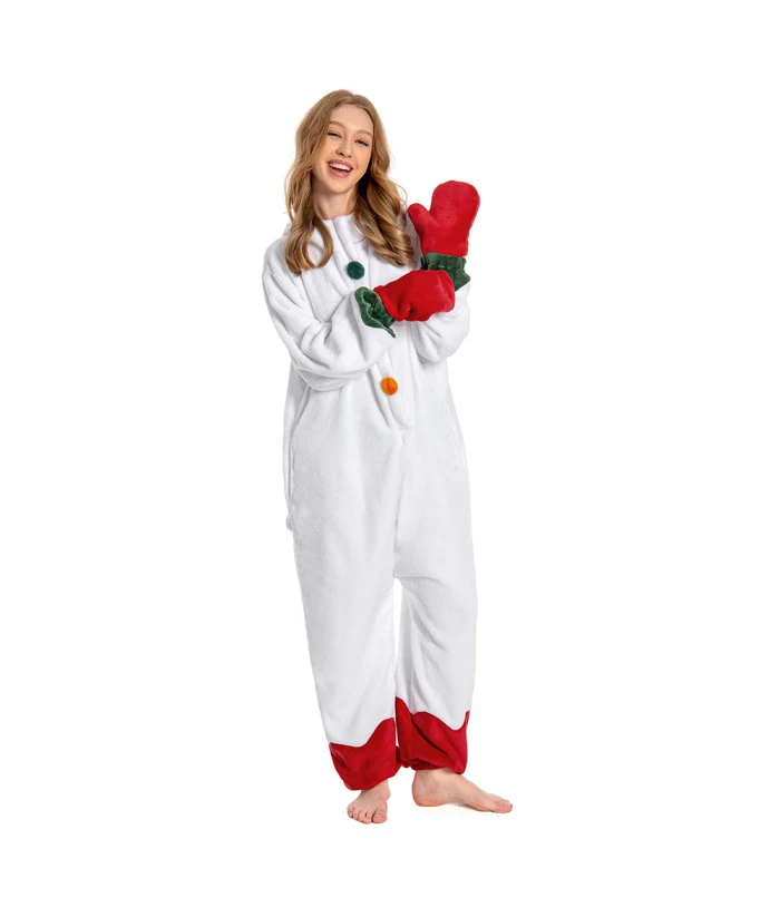 Adult Snowman Pajamas One Piece Jumpsuit Halloween Christmas Cosplay Costume 8 Adult Snowman Pajamas One Piece Jumpsuit Halloween Christmas Cosplay Costume - Image 6